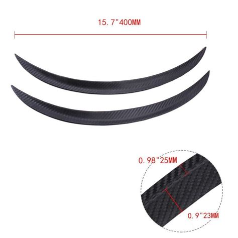 Carbon Fiber Look Car Wheel Eyebrow Arch Trim Lips Strip Fender Flare