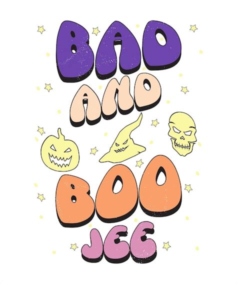 Premium Vector Groovy Style Halloween Typography T Shirt Design