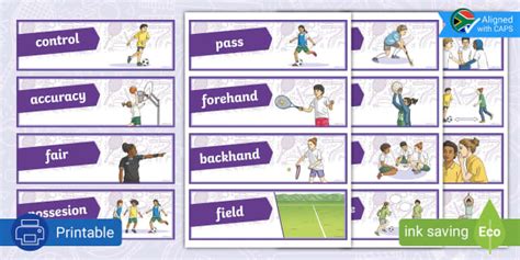 Grade 6 Physical Education Invasion Games Display Word Card