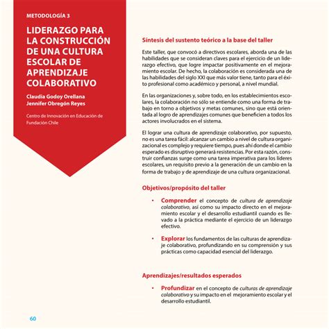 PDF Liderazgo para la construcción de una cultura escolar de