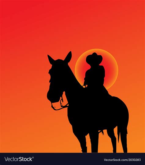 Cowboy Silhouettes Royalty Free Vector Image Vectorstock