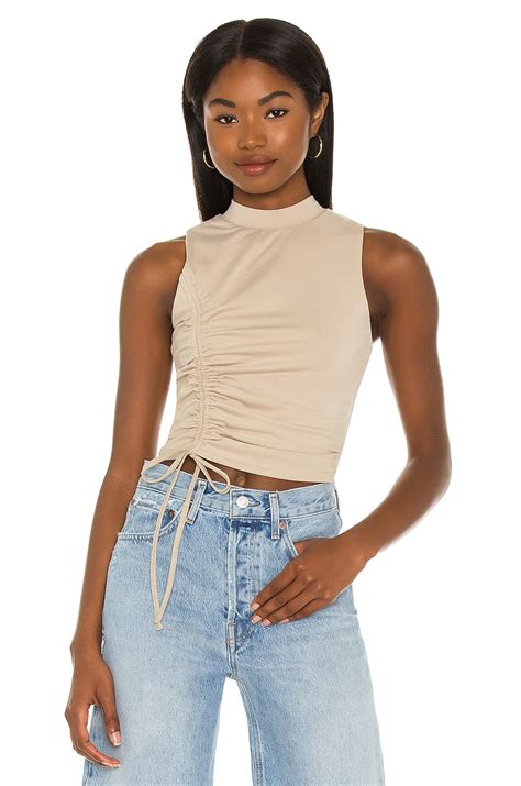 Superdown Halsey Ruched Racer Top In Nude Revolve