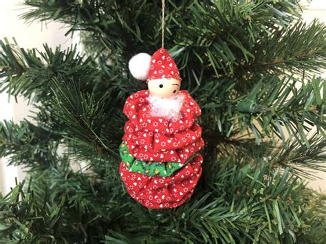 Fabric Yo Yo Snowman Ornament