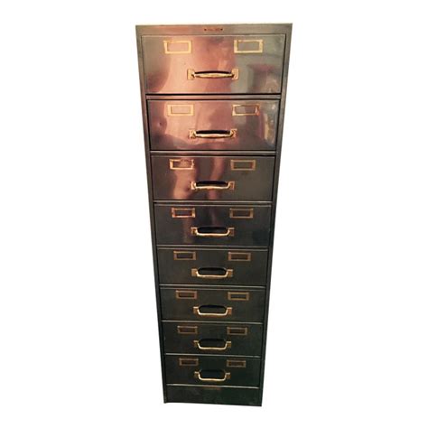 Vintage Polished Modern Metal Steelcase 8 Drawer File Cabinet Chairish