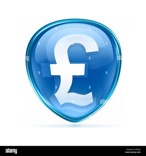 Pound Icon Blue Isolated On White Background Stock Photo Alamy