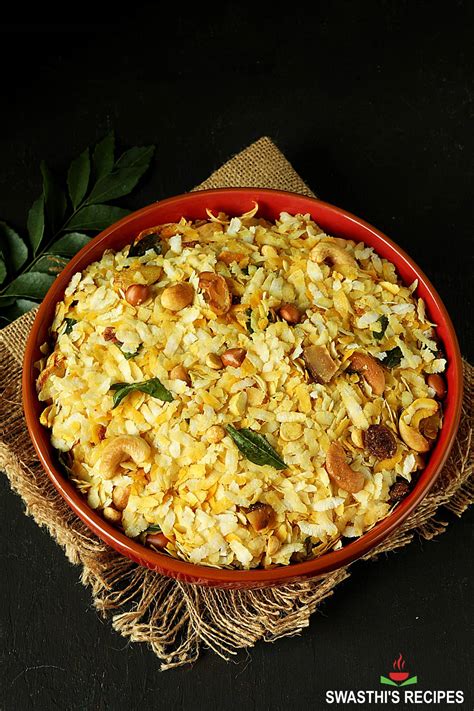 Poha Chivda Recipe Swasthis Recipes