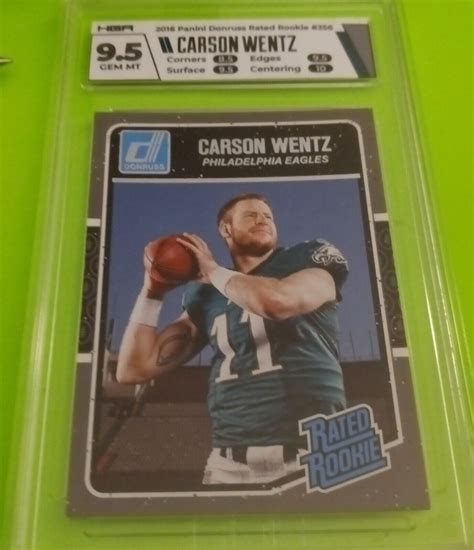 2016 CARSON WENTZ Panini Donruss Football RATED ROOKIE 356 HGA 9 5 GEM