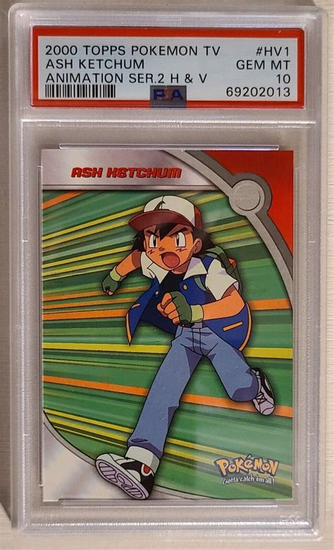 2000 Topps Pokemon Tv Ash Ketchum Animation Series 2 Hv1 Psa 10 Gem Mt