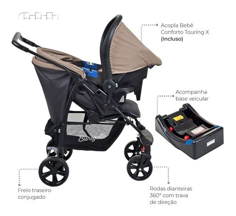 Carrinho Ecco Burigotto Bebê Conforto Touring X Base Parcelamento