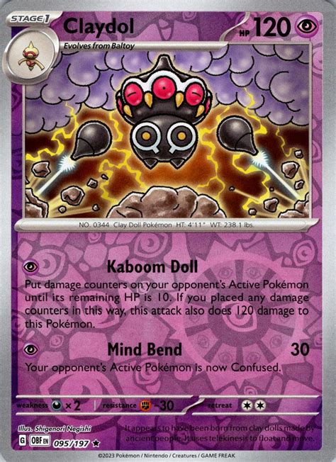 Claydol Reverse Holo 95 Preise Pokemon Obsidian Flames Pokemon