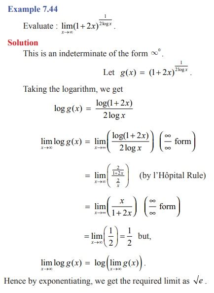 Indeterminate Forms Applications Of Differential Calculus Mathematics