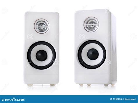 White speakers stock image. Image of stereo, technology - 1755235