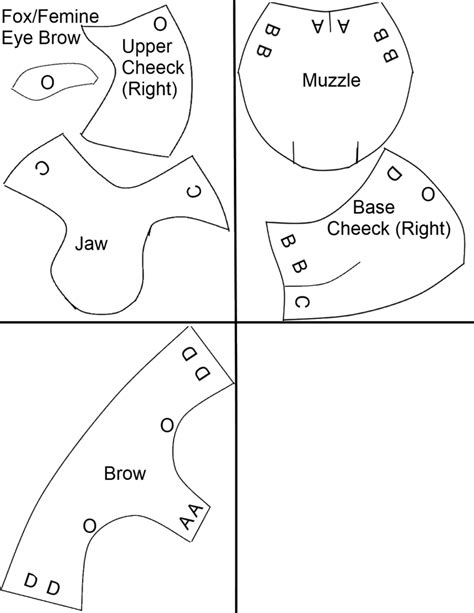 Toony Canine Fursuit Mask Foam Pattern by En-Seta | Puppet patterns ...