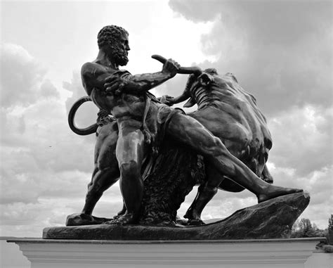 Heracles Captures The Cretan Bull Ancient Greek Sculpture Bull