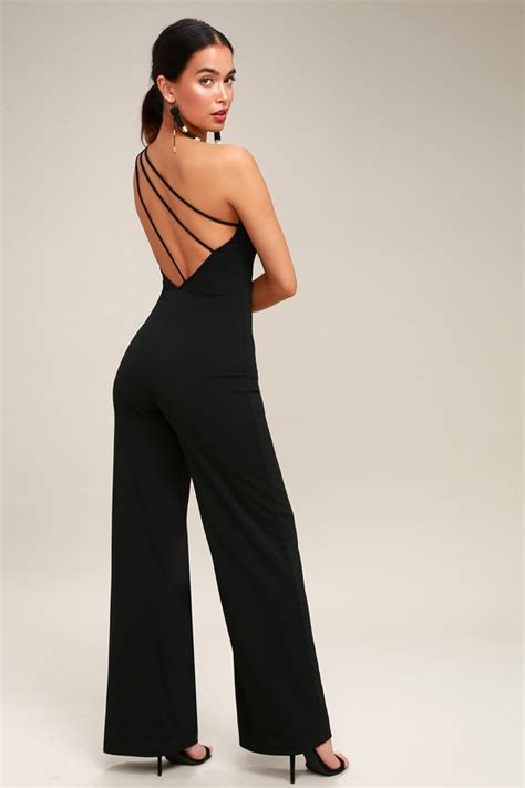 Sexy Backless Jumpsuit One Shoulder Jumpsuit Lulus