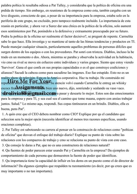 An Lisis De Caso De Desarrollo De Liderazgo Pat Talley Se Puso De Pdf