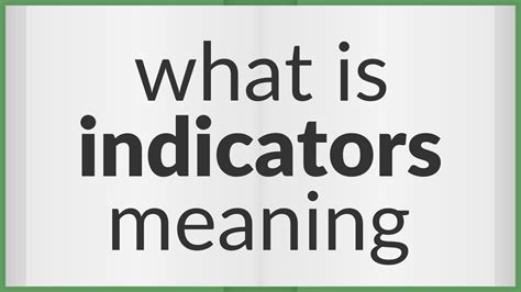 Indicators Meaning Of Indicators Youtube