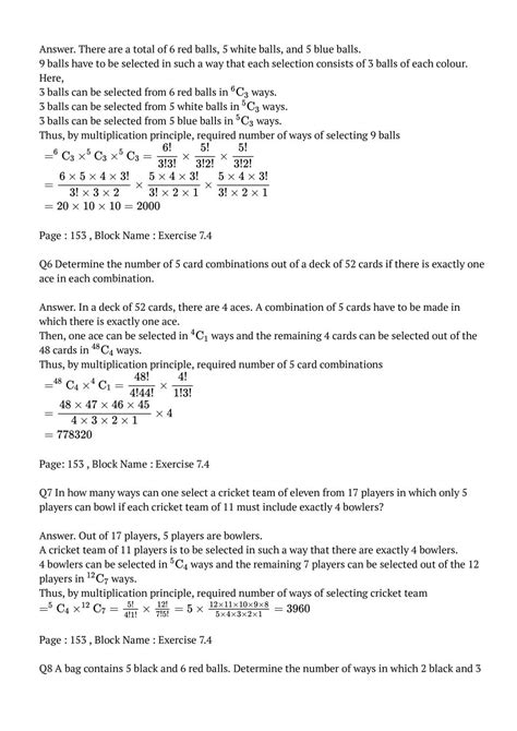 Ncert Solutions For Class 11 Maths Chapter 6 Permutations And Combinations Question Answer Pdf