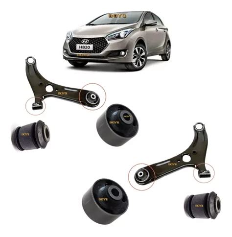 Kit 4 Buchas Da Bandeja Balança Dianteira Hyundai Hb20 2019