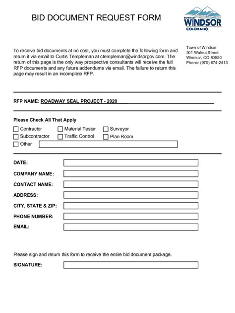 Fillable Online Bidnet Bid Document Request Form Fax Email Print