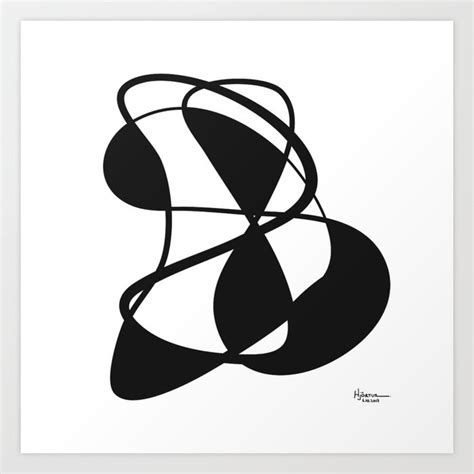 black-and-white abstract line drawing 02 Art Print by Hjörtur Blöndal ...