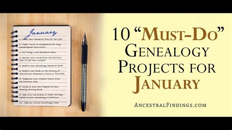 AF 696 10 Must Do Genealogy Projects For January Ancestral