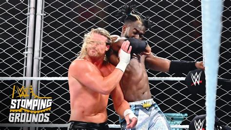 Kofi Kingston Hurls Dolph Ziggler Into The Steel Cage WWE Stomping