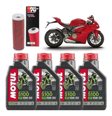 Ducati Panigale Kit Troca Óleo Motul 15w50 Kn159 Kn 159 Mxx