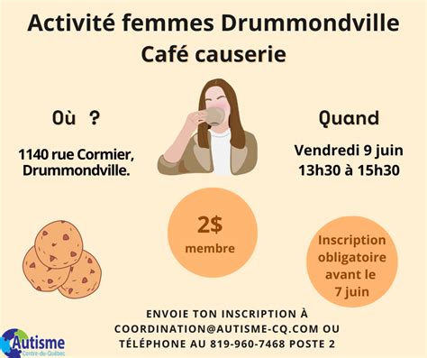 Drummondville Activit Entre Femmes Autistes H Autisme Centre Du