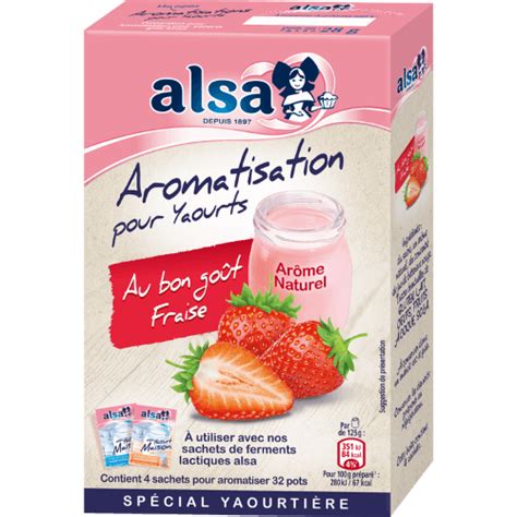 Aromatisation pour Yaourts au bon goût Fraise Alsa depuis 1897