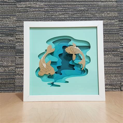 Koi Fish Pond ONe-Of-A-Kind Paper Art | Jewel Starz