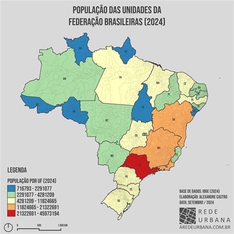 Quantas Unidades De Federação O Brasil Tem - Mapa da População das Unidades da Federação Brasileiras em 2024