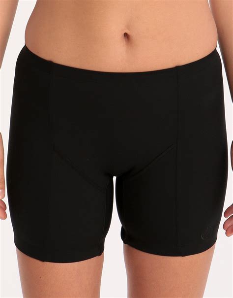 Womens Swim Shorts Long Leg Black Halocline Swimwear