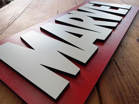 Quadro Placa Marvel Logo Em Relevo Decora O Gamer Cm Elo