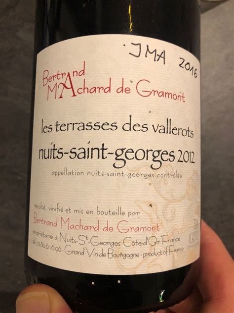 2012 Domaine Machard De Gramont Nuits St Georges Les Terrasses Des