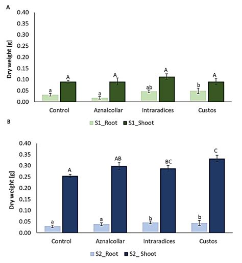 Total Biomass Of Roots And Shoots In Soil 1 S1 A And Soil 2 S2