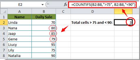 How To Count Number Of Cells Between Two Values Or Dates In Excel