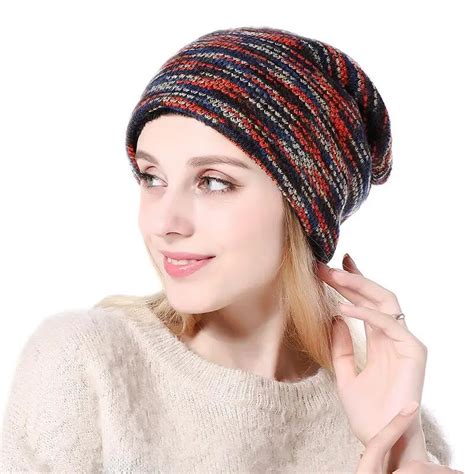 Male Cap Men Beanie Caps Boys Winter Hats For women Knitted Beanies Hat Stripes Gorra Pure Color ...