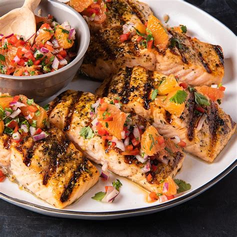 Brazilian Grilled Salmon With Orange Salsa La Grille