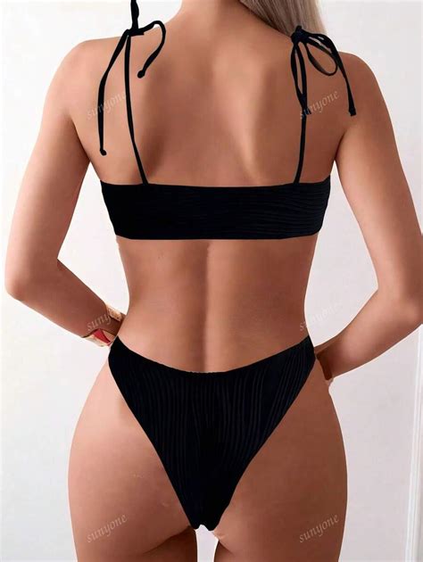 Black Sexy Swimwear Bikini Set For Summer Beach Vacation For Sale Australia New Collection