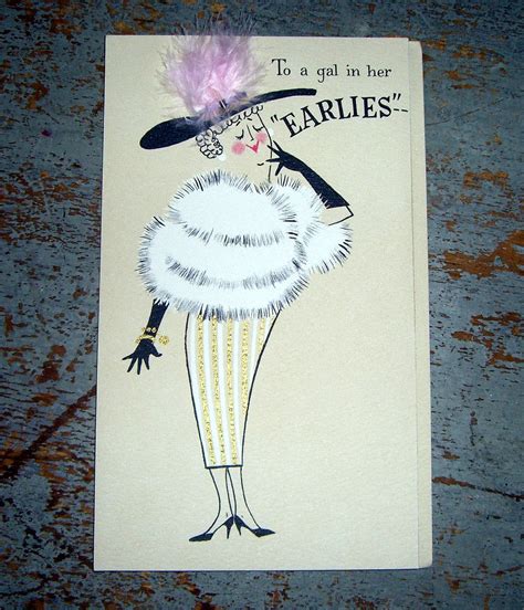 Vintage Hallmark Cards Birthday Old Fancy Lady by TheBackShak