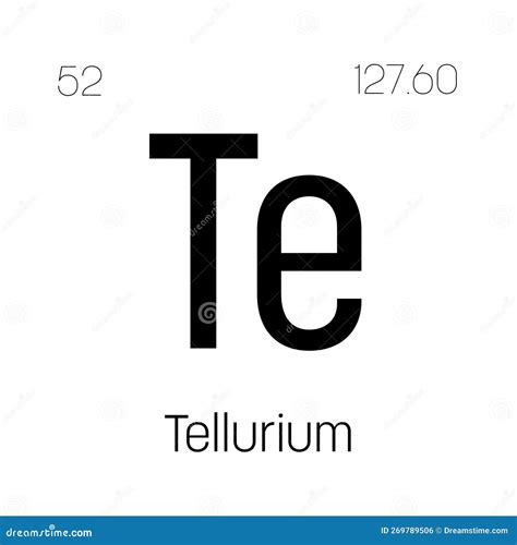 Tellurium Te Periodic Table Element Stock Vector Illustration Of