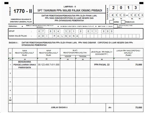 PETUNJUK PENGISIAN SPT TAHUNAN PPH 1770 BIDIK PAJAK