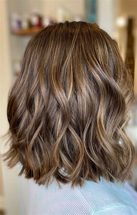 30 Stylish Shoulder Length Haircuts To Try Now : Brunette Balayage Lob with Loose Waves I Take ...