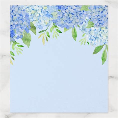 Watercolor Hydrangeas Blue Floral Greenery Envelope Liner Affiliate