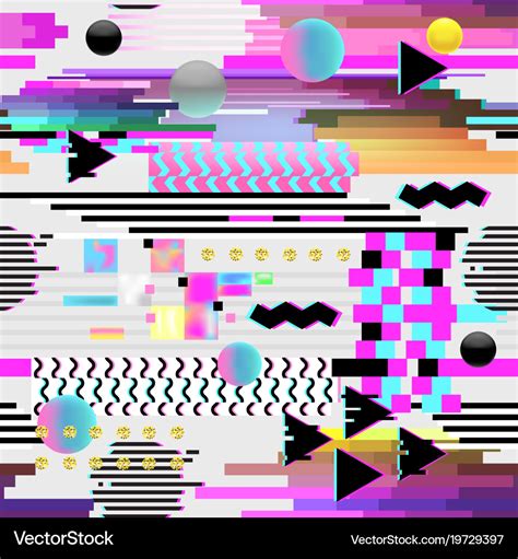 Seamless pattern glitch design cyberpunk digital Vector Image