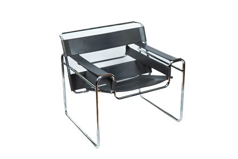 Silla B Wassily De Cuero Y Acero Tubular De Marcel Breuer En Venta En