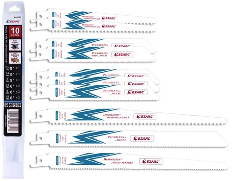 Ezarc Reciprocating Saw Blades 6 To 9 Inch Bi Metal With Cobalt Metal