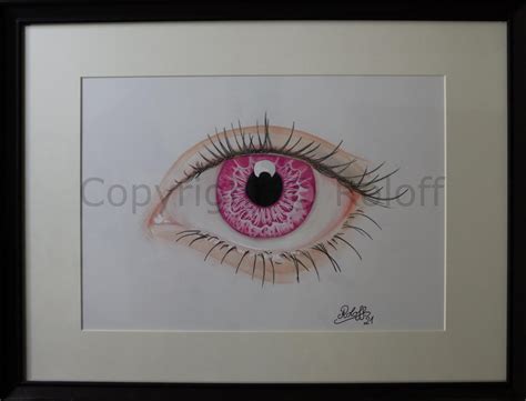 Colored Pencil Drawing. Female Eye with Pink Pupil by Roloffs on DeviantArt