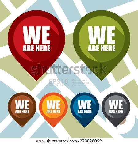 Vector We Here Map Pointer Icon Stock Vector 273828059 - Shutterstock